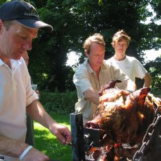 Hog roast at 2005 charity match