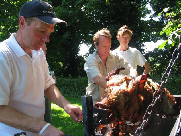 Hog roast at 2005 charity match